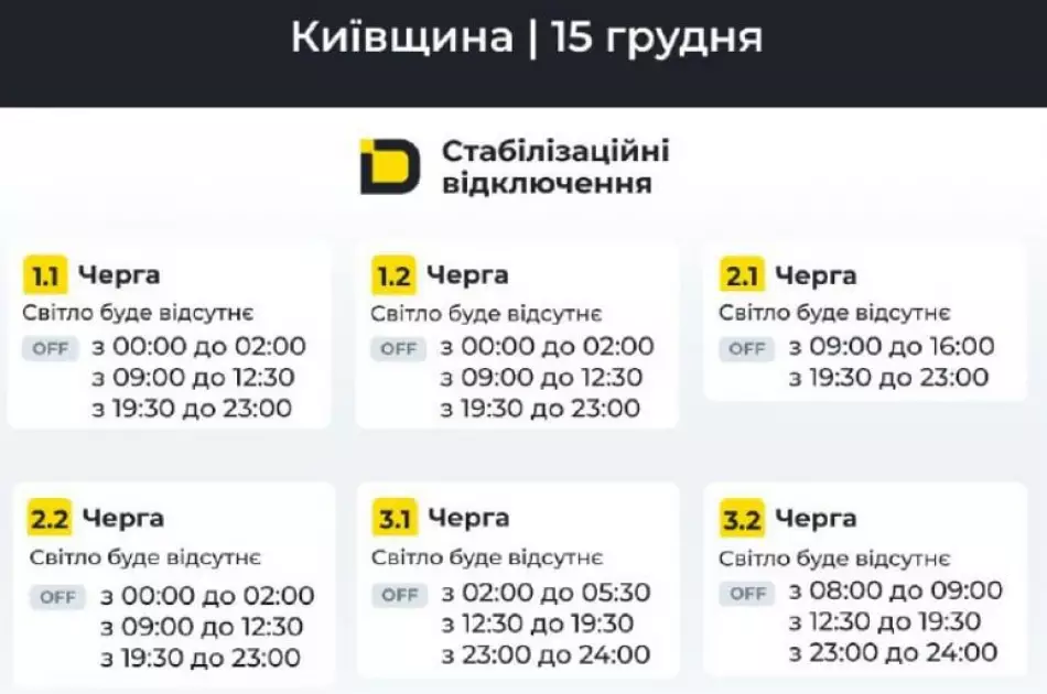 Енергетики оновили ГПВ: розклад відключень на 15 грудня - 3