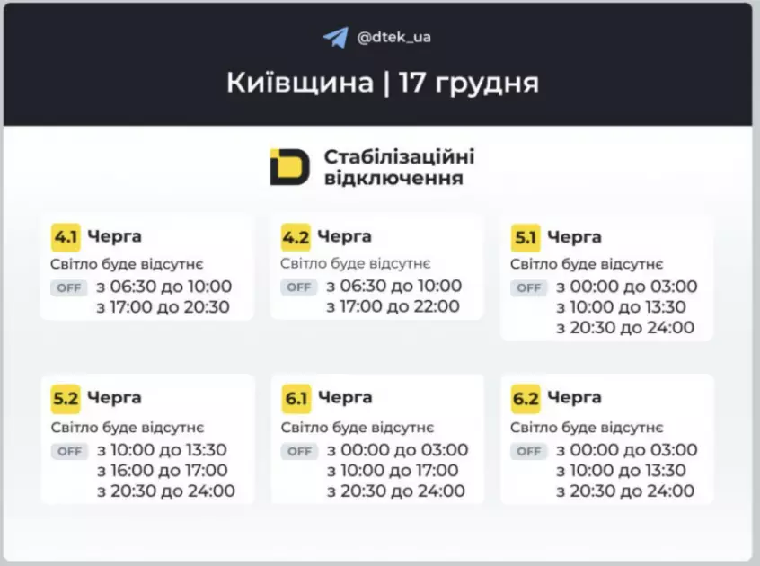 Нові графіки відключень: коли вимикатимуть світло у Києві та на Київщині - 4
