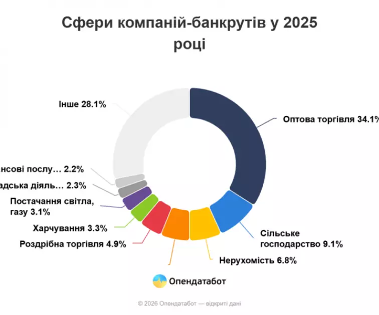 Київ очолив антирейтинг за кількістю бізнесів-банкрутів у 2025 році - 2