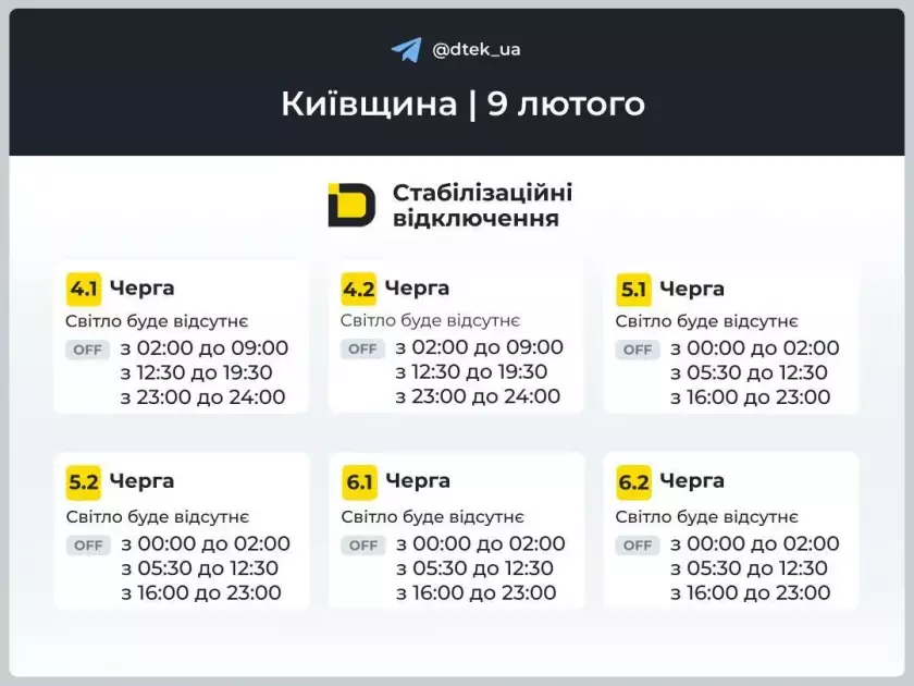 Світло вимикатимуть по всій Україні: що чекає Київ 9 лютого - 1