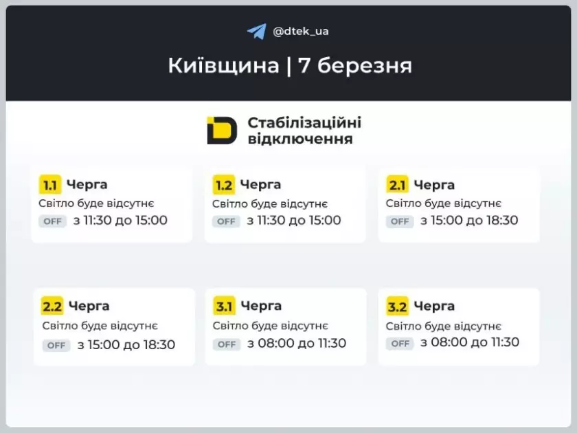 Електрика за графіком: де і коли вимикатимуть світло на Київщині сьогодні - 1