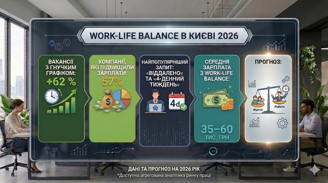 Робота, яка дає свободу: work-life balance в Києві 2026 та безкоштовні оголошення про роботу на Jooble - 1