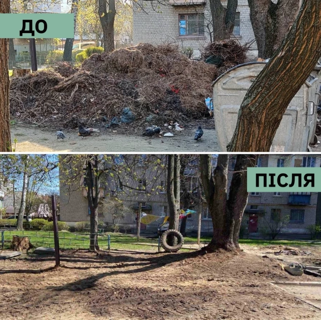 На Відрадному у Києві прибрали купи гілля, що залишалися з минулого року - 2