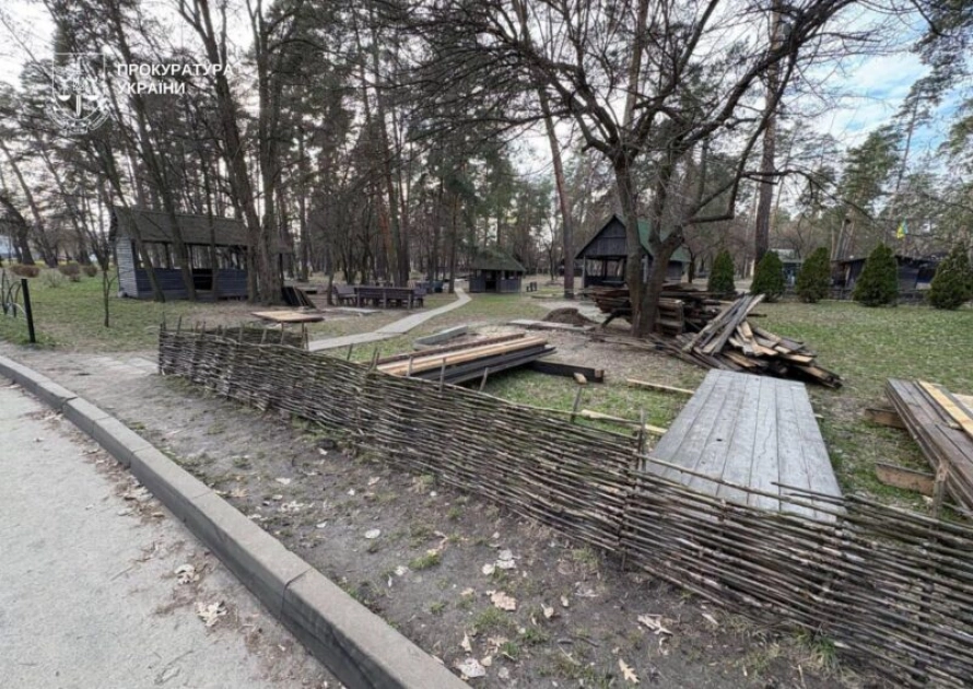 У парку «Партизанська слава» в Києві демонтували незаконне кафе та альтанки — рішення суду виконано - 2