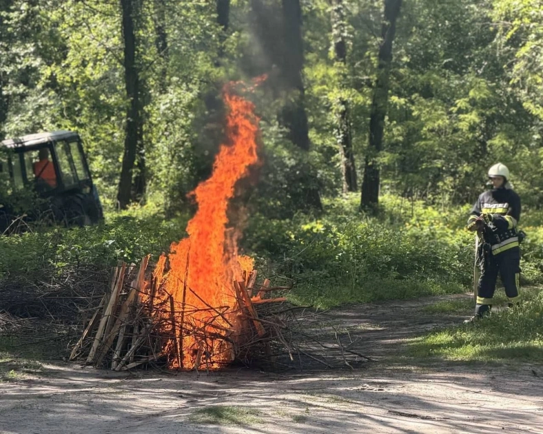 У Дарницькому районі Києва навчали рятувальників гасінню лісових пожеж - 1