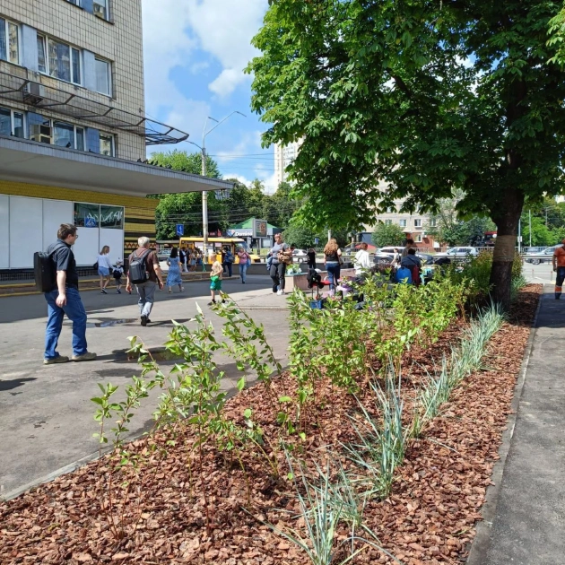 У Києві на Солом’янці завершили озеленення скверу в Політехнічному провулку: що зробили комунальники - 2