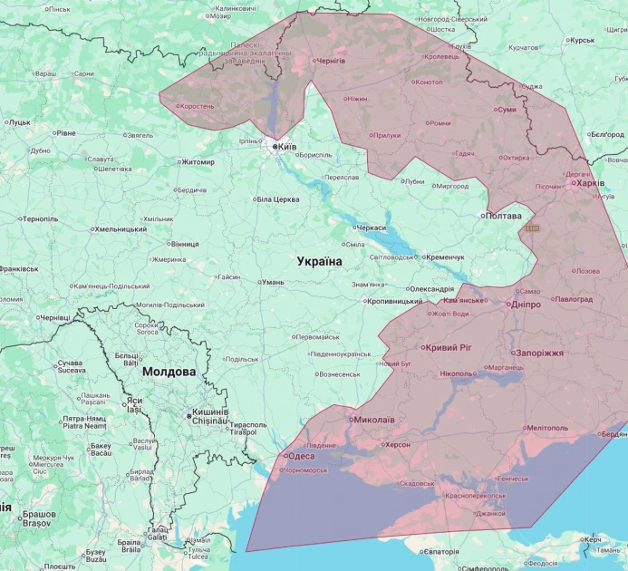 Північ Києва та низка областей опинилися в зоні ризику атак реактивних «шахедів» з онлайн-керуванням - 1